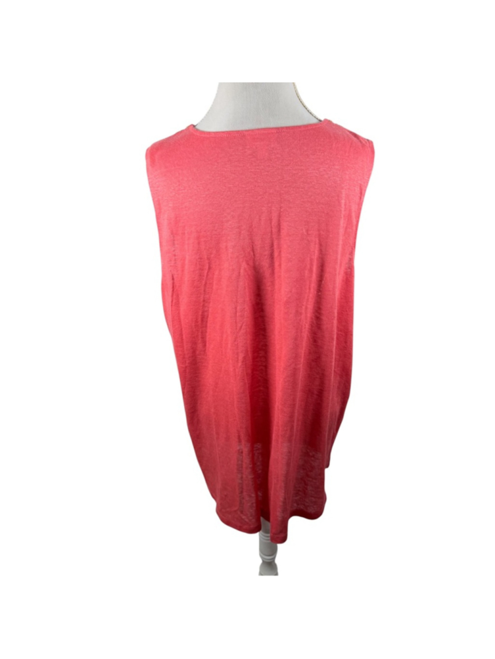 J. Jill Linen Papaya Tunic Top Coral Sleeveless Boho Embroidered Beachy Size XL - Picture 4 of 12